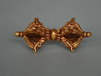 

Tibet Buddhism Tantra FaQi Bronze Gilt Gold Vajra Phurba Dagger Holder Statue