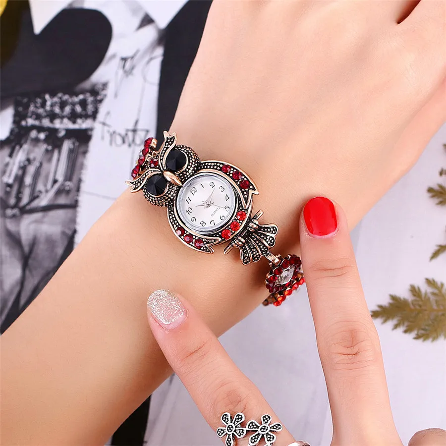 Vansvar женские часы браслет из нержавеющей стали часы сова кулон алмаз модные женские часы Relogio Feminino часы Reloj Mujer# L