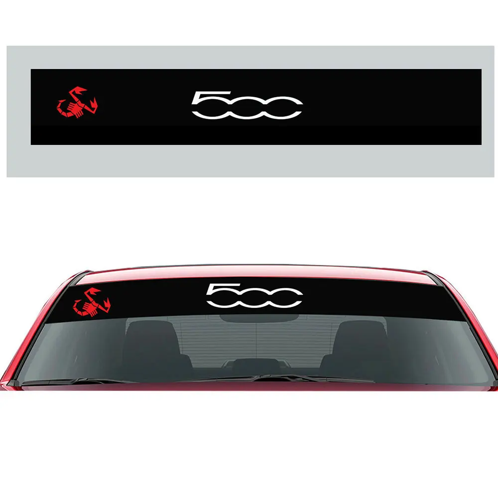For Fiat 500 Car Sunstrip Stickers Decals Windscreen Sunstrip Vinyl