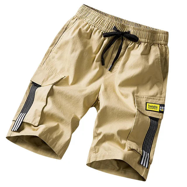 Streetwear Shorts Black 2020 Summer Fashion Cotton Side Pockets Breeches Bermuda Male Elastic Waist Band Casual Cargo Shorts Men
