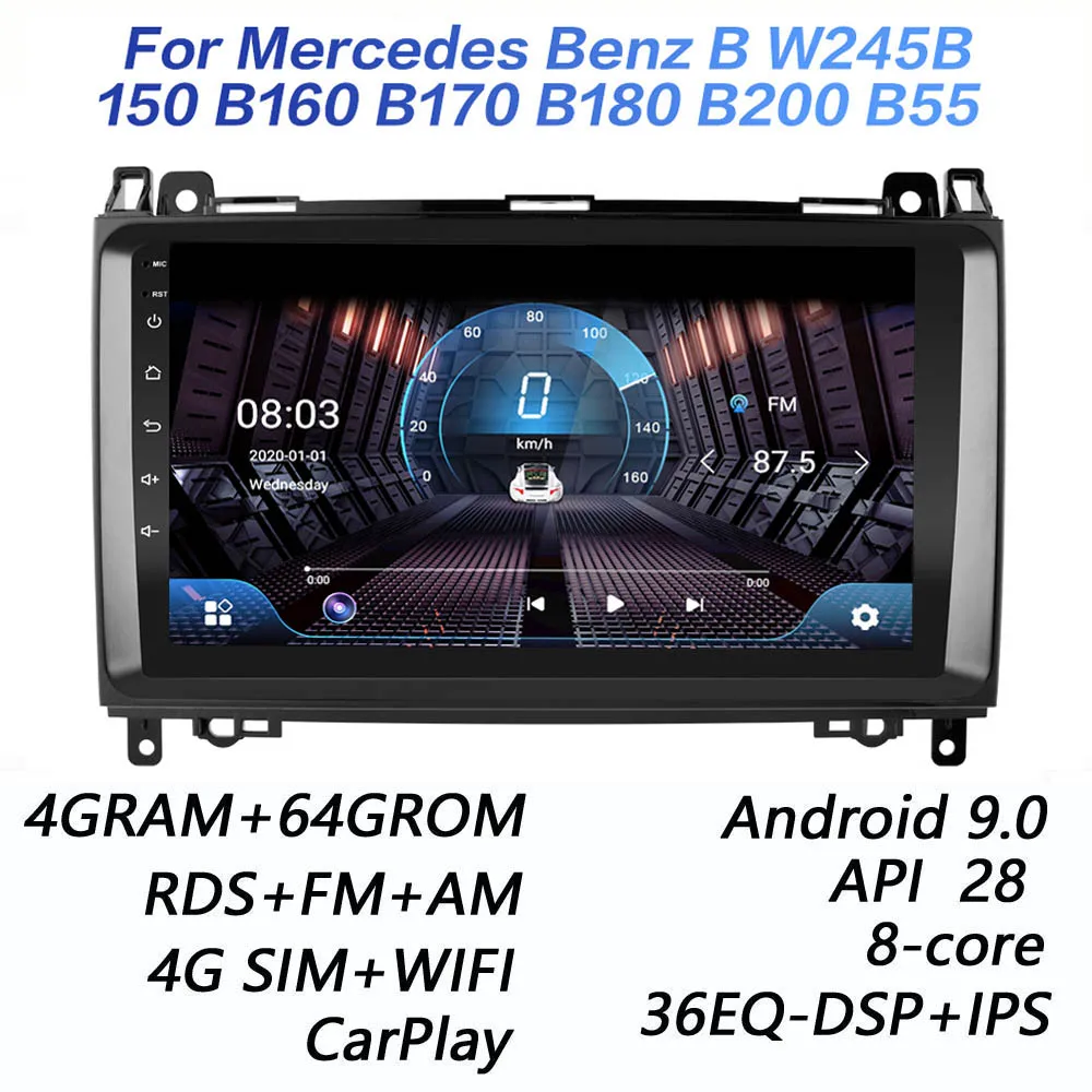 4G+64G DSP 2 din Android 9.0 4G NET Car Radio Multimedia Video Player for Mercedes Benz B200 A B Class W169 W245 Viano Vito W639|Car Multimedia Player| - AliExpress
