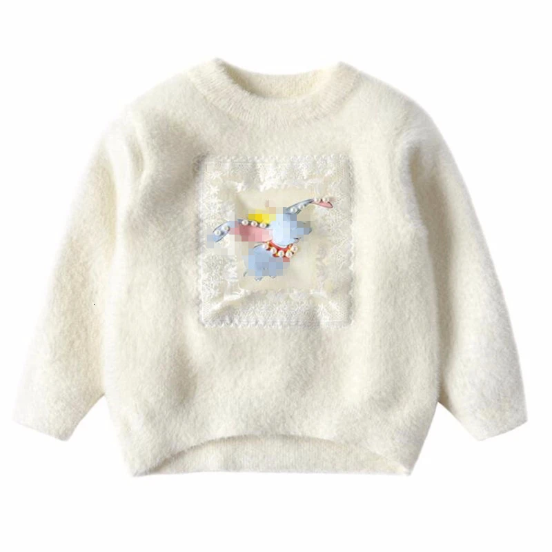 Girls Winter Sweater Water Mink Velvet Kids Wool Knit Clothes New Baby Boys Cartoon Pullover Sweaters for Children Clothing