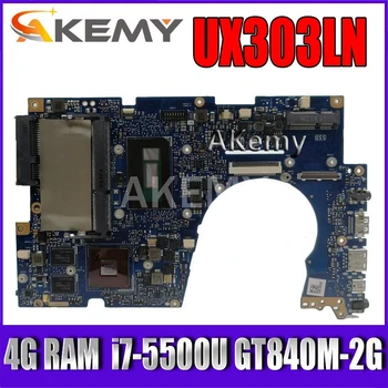 شراءAkemy UX303LN اللوحة الأم لأجهزة الكمبيوتر المحمول For Asus UX303LN UX303LB UX303L UX303 اختبار اللوحة الرئيسية الأصلية 4G RAM I5-5200U GT840M-2G