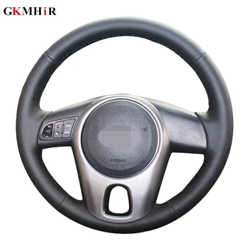 

DIY Hand-stitched Black Soft Artificial Leather Car Steering Wheel Cover for Kia Forte 2009-2014 Rio 2009-2011 Soul 2010-2013