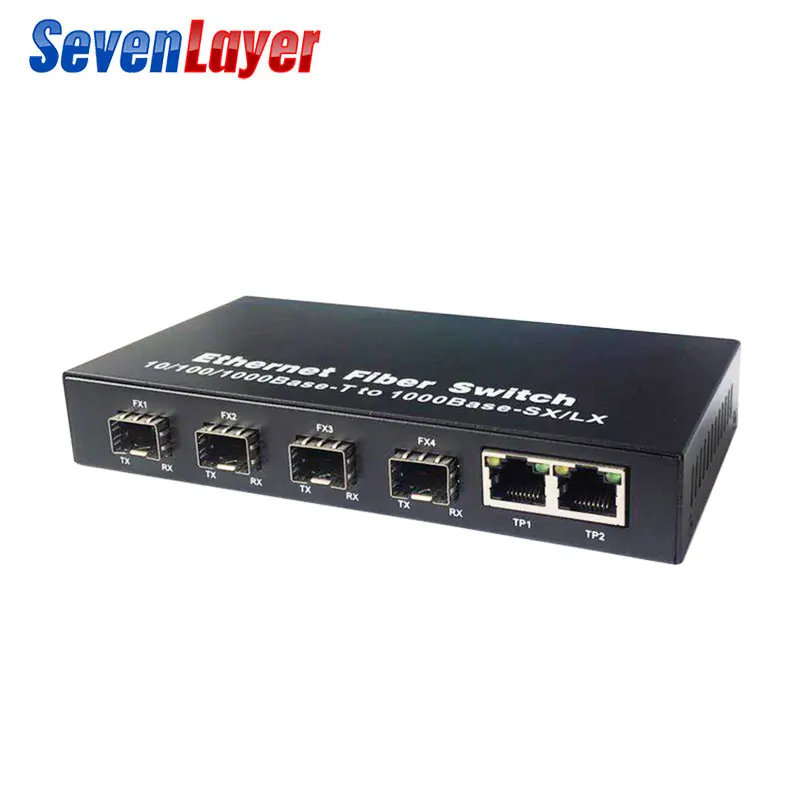 Гигабитный Ethernet-коммутатор волоконно-оптический медиа конвертер 4 волокна модулем программирования в производственных условиях Порты и разъёмы 2 RJ45 10/100/1000 м UTP волокна Порты и разъёмы