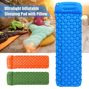 

TOMSHOO Outdoor Inflatable Mattress Sleeping Pad Moistureproof Air Mattress Cushion Sofa Bed Outdoor Beach Mattress with Pillow