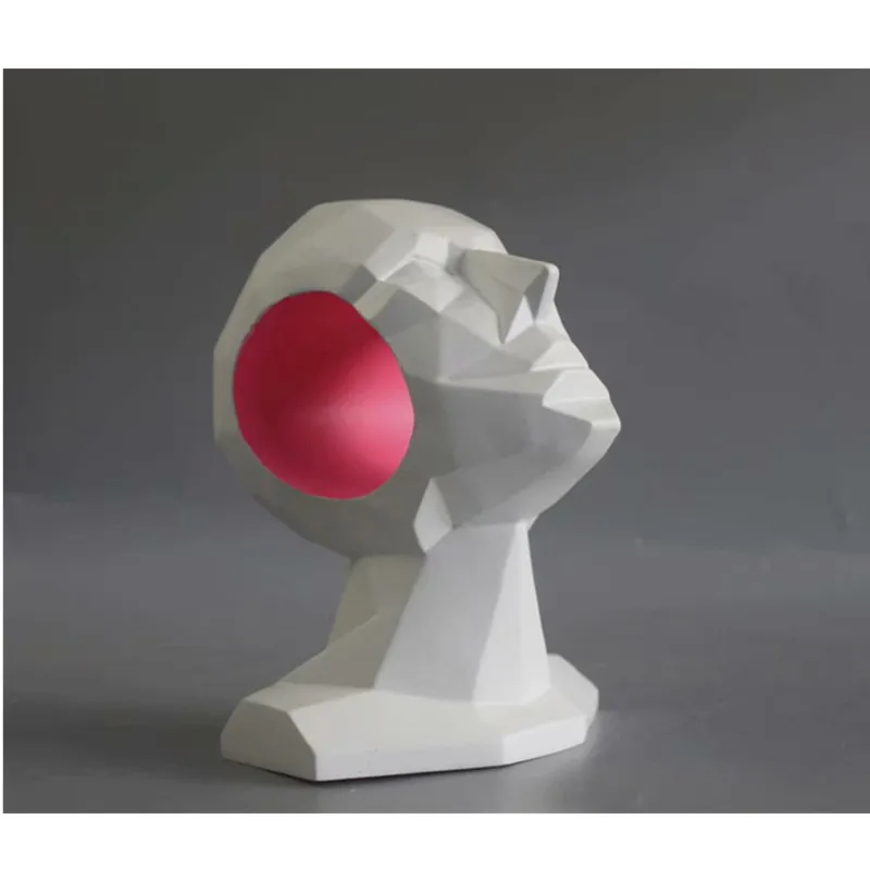 

Modern Creative Geometry Of The Head Sculpture Craft Home Study Living Room Resin Decoration Business Gift M2273