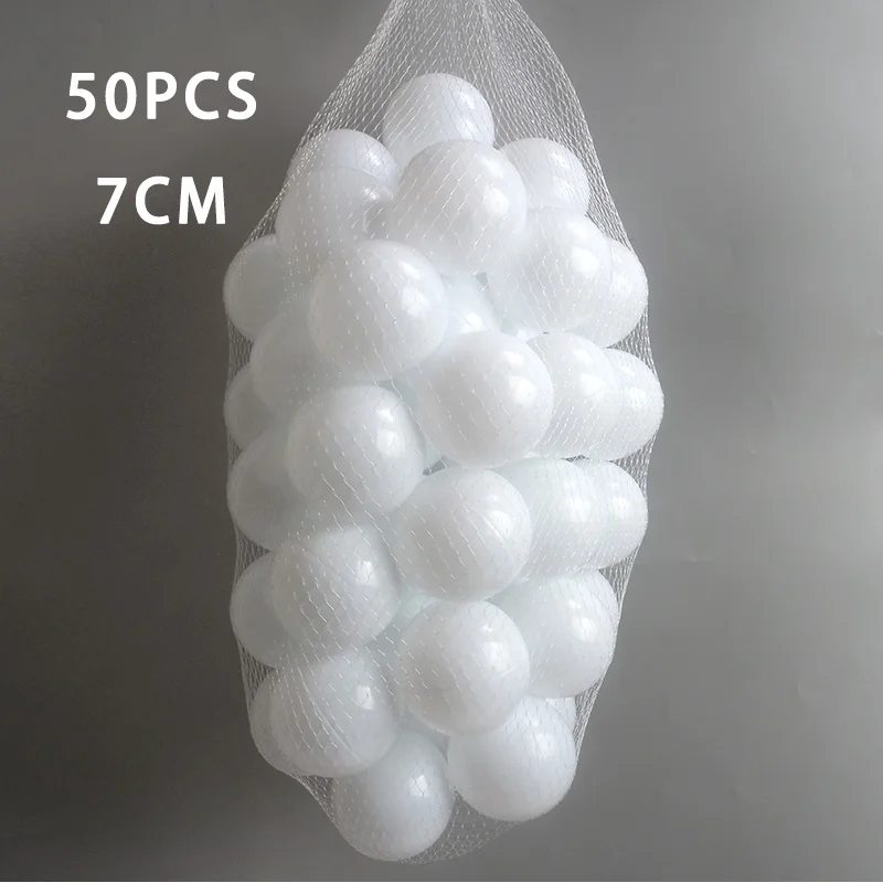 WJ3709WHITE 7 см/50 шт экологически чистые красочные Мячи Мягкие пластиковые океанские шарики прозрачные воды океанские волнистые шарики игрушки для детей Малыш Ребенок - Цвет: WJ3709WHITE