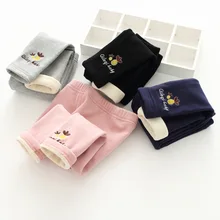 Супер мягкие леггинсы с вышивкой в виде ананаса 18 зимний стиль Универсальные Новые товары детская одежда 101202