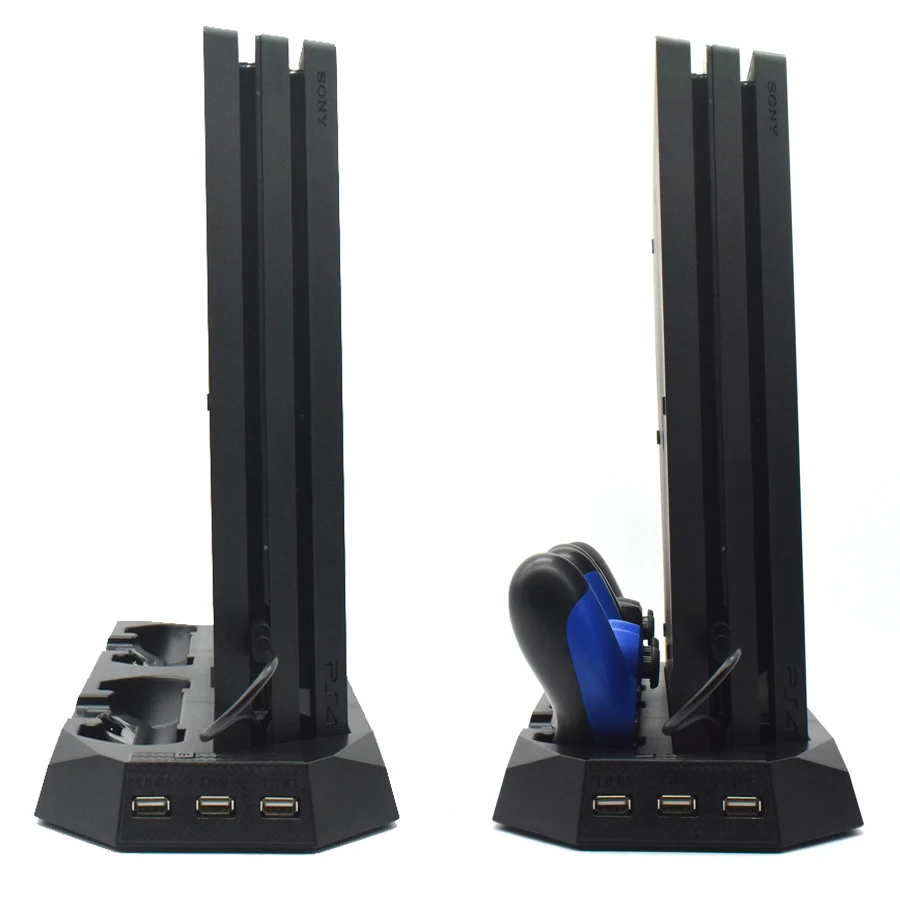 PS4 Pro вертикальная подставка с 2 контроллером Зарядное устройство Док-станция охлаждающий вентилятор 3 концентратор для sony Playstation 4 PS 4 Pro консоль