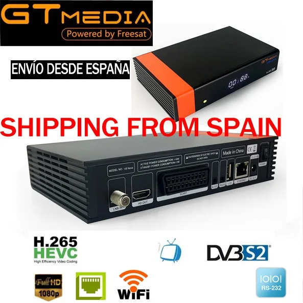 GTMEDIA V8 NOVA 5 шт. в наличии Испании спутниковый ТВ приемник Поддержка встроенный WIFI