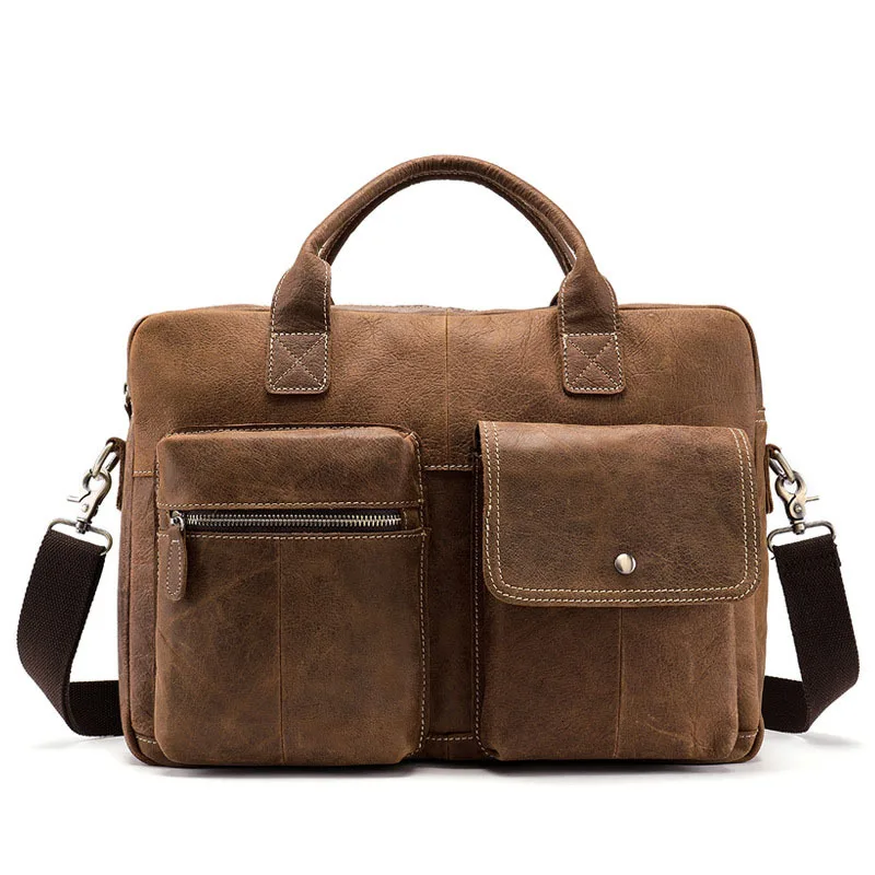 

Fashion Travel Multi-Function Handbag Classic Design Large Capacity Simple Genuine Leather Men's Handbag Casual Business