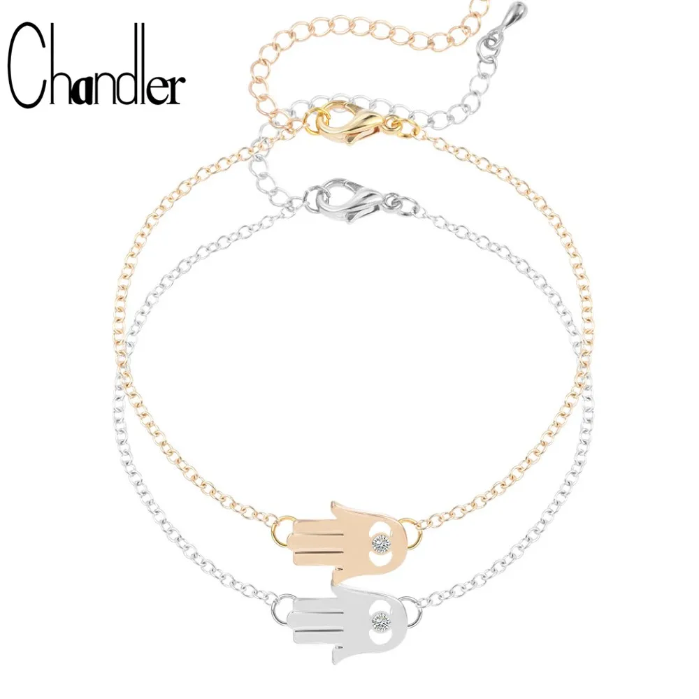 Чандлер простой браслет Хамса сглаза Фатима ручной Femme Pulseras Mujer Bijoux ювелирные