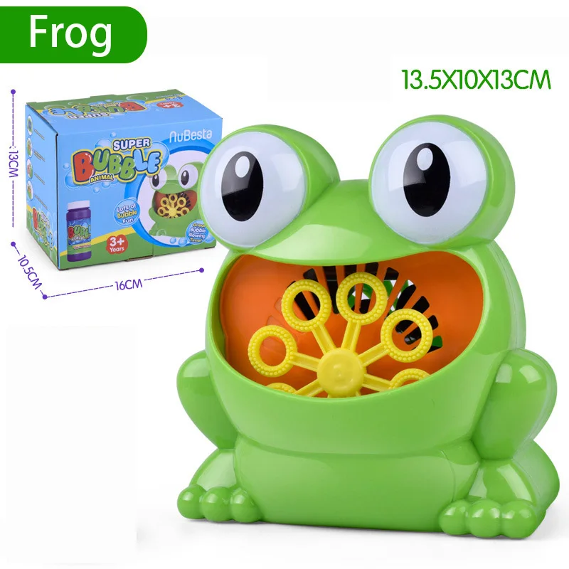 Outdoor Bubble machine Blower gun Frog Crabs Baby kids Bath Maker Swimming Bathtub Soap Water Toys for Children With Music 12