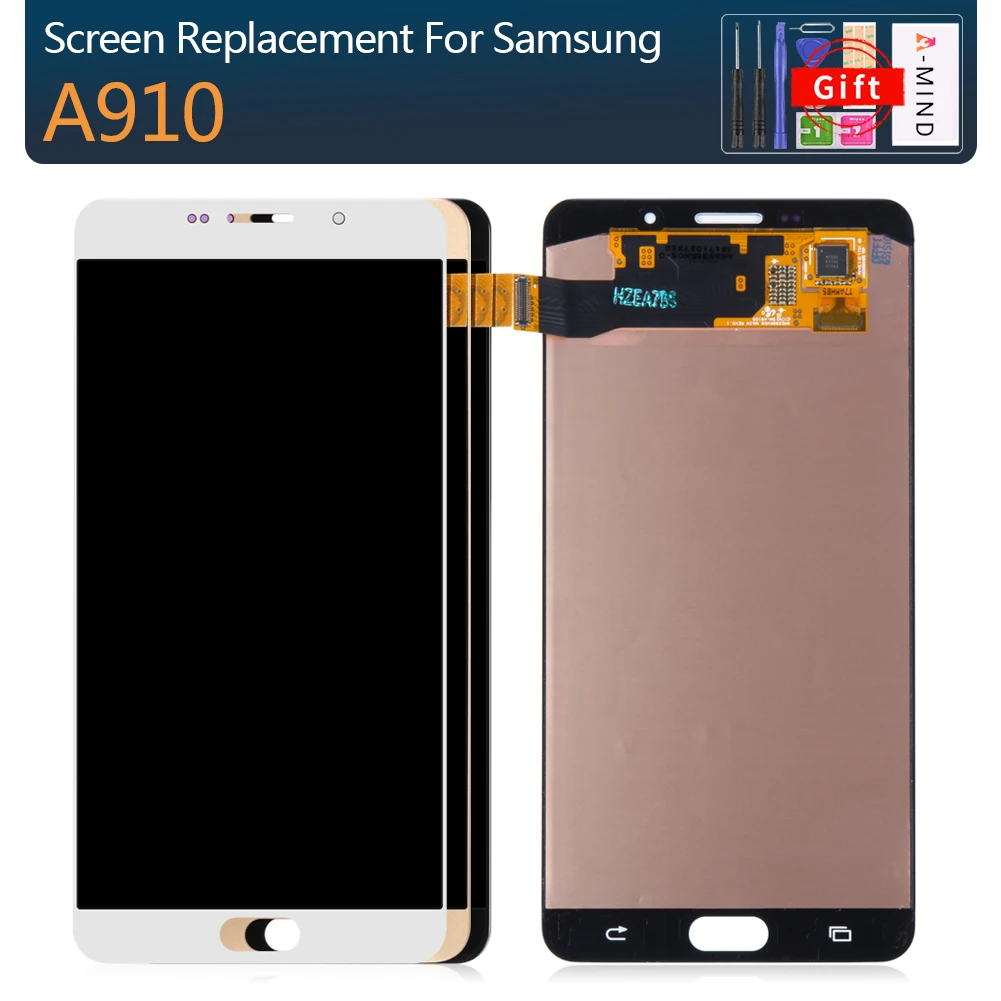 

Sensor Replacement LCDs For Samsung Galaxy A9 Pro 2016 A910 A9100 A910F SM-A9100 AMOLED LCD Display Touch Digitizer Screen