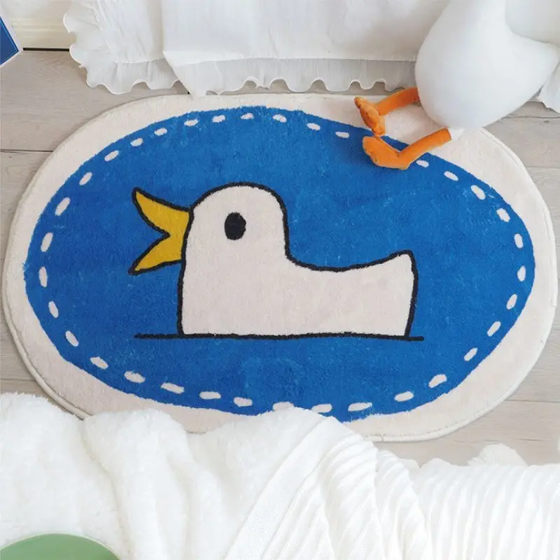 

Cute Rug Furry Duck Bedroom Carpet Bedside Room Rugs Fluffy Bath Mat Super Absorbent Floor Mat Kids Children Girl Room Mat