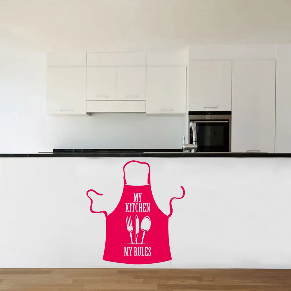 

Funny Wall Stckers My Kitchen My Rules Wall Vinyl Decal Kitchen Decorations Apron Words Wall Decals Livingroom Home Decor C656
