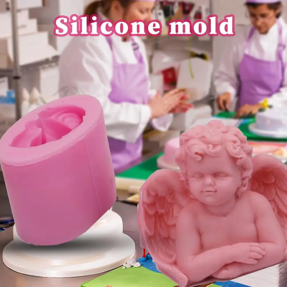 3D силиконовая форма для мыла Ангел подсвечник ручной работы милый DIY торт желе мясистые цветочные горшки ароматерапия украшение камнями