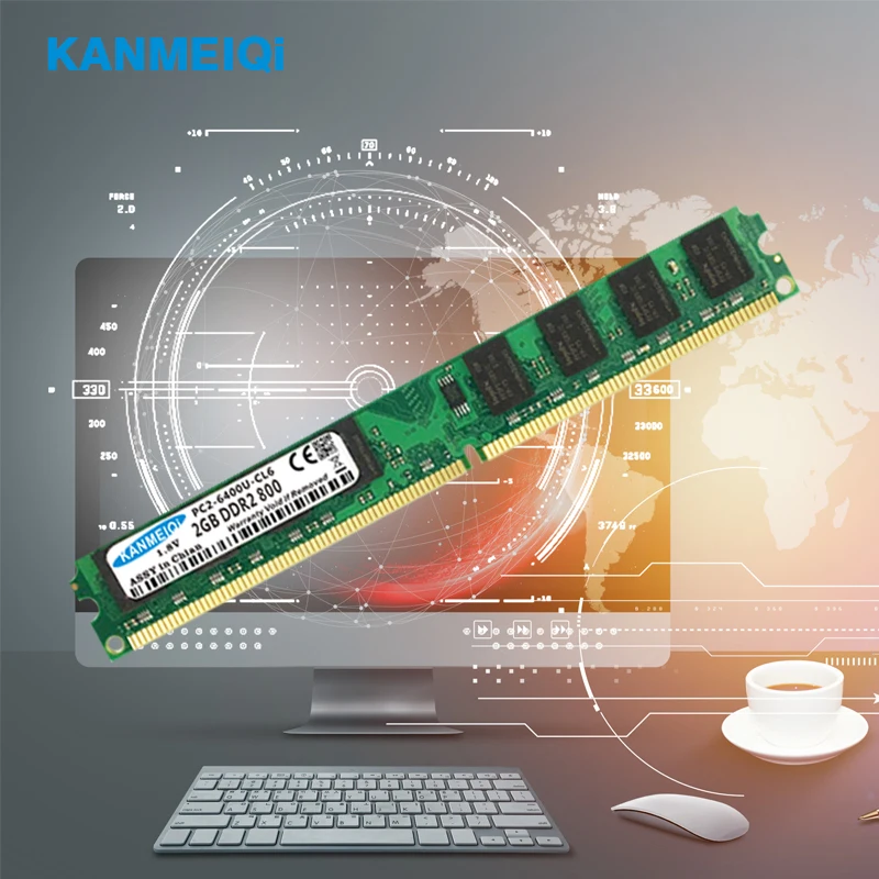 KANMEIQi ddr2 ram 2GB 800MHz Настольный Dimm 4gb(2pcs X2GB) 533/667MHz Память 240pin 1,8 V PC2-6400-CL6