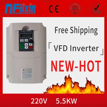 

5.5KW VFD Convert 220v single phase input to 380v three phase Output VFD Variable Frequency Drive Inverter
