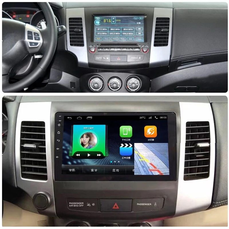 Android 9,0 автомобильный Dvd Gps мультимедийный плеер радио для Mitsubishi Outlander 2006- peugeot 4007/Citroen C-Crosser 2.5D