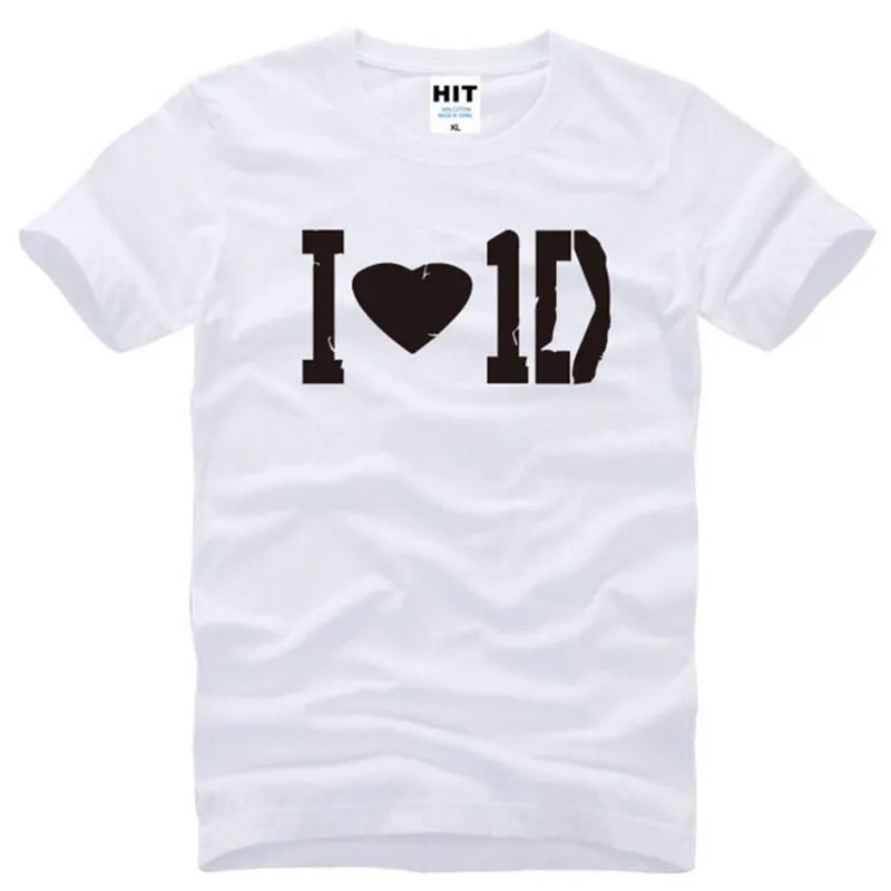 One Direction рок музыки с надписью I Love 1D буквенным принтом Мужская футболка Новое