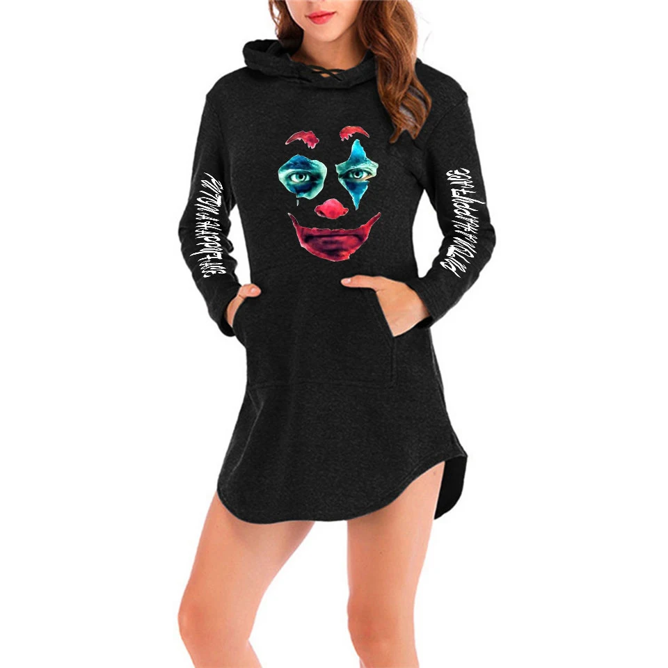 Women Sweatshirt Hoodies Long Style Untitled Joker Origin Movie print  Hooded Harajuku