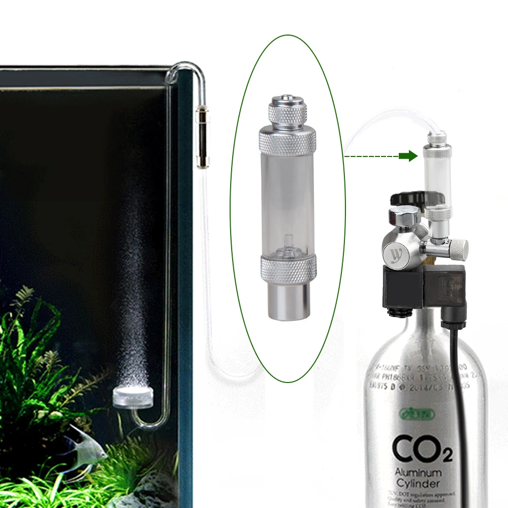 CO2 счетчик пузырьков Углекислого Газа с одной двойной головкой распылитель для водного завода CO2 Невозвратные счетчики пузырьков для рыб инструменты для аквариума