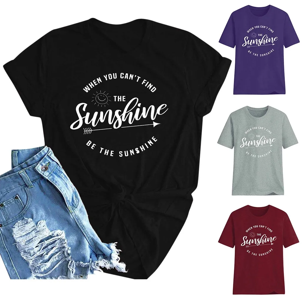 

Hawcoar Summer New Fashion Women's Casual Short Sleeve Letter Printed shirts Round Neck Blouse Tops Free Ship рубашка женская Z4