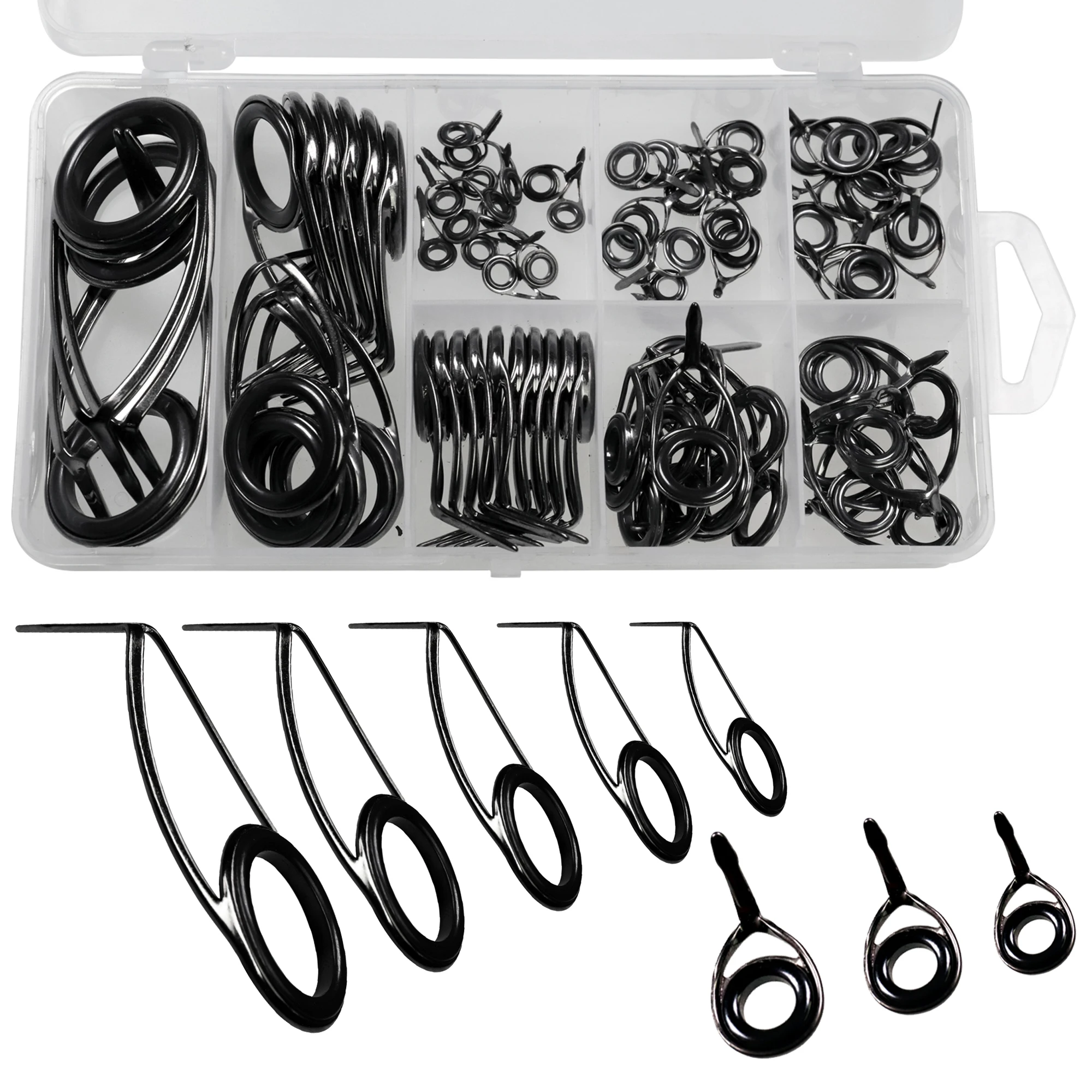 75pcs/box Guide rings for fishing rods Stainless steel fishing rod