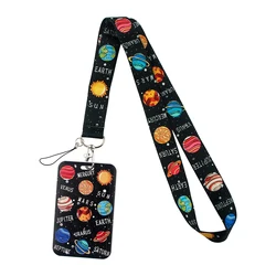 Moon Black Cartoon Neck Strap Lanyard with ID Badge Holder and Keychain (9)