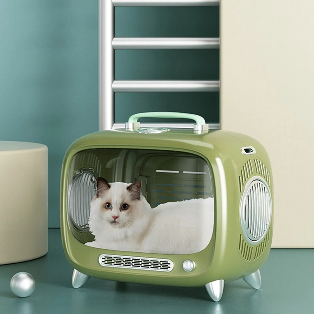 Fashion TV Cat Backpack Portable Carrier For Cat Moving Travel Space Breathable Kitten Window Transport Bag Carrying For Pets