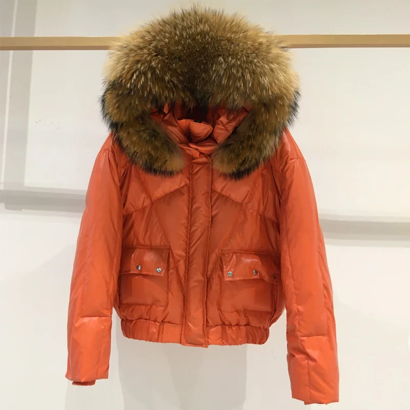 Janveny Real Racoon Fur Hooded 2020 Women's Down