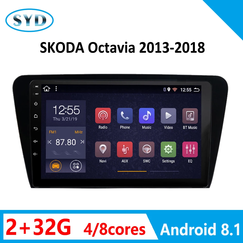 Автомобильный gps навигация для SKODA Octavia 2013- A7 2G+ 32G Аудио Видео Стерео Android 8,1 мультимедийный плеер зеркало для видео link SWC