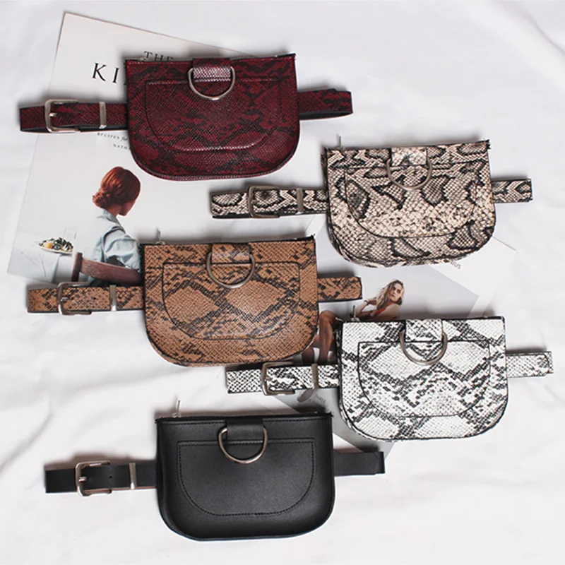 

Women's Waist bag Fashion Leather Fanny Pack Serpentine Bag PU Kidney Banana Bags High Capacity Brand Shoulder Messenger Bag