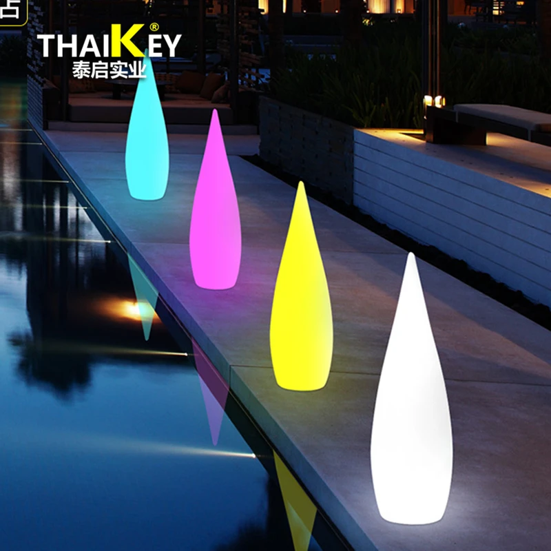 LED Remote Control Outdoor Floor Lamp Hotel Garden Decor Lights Portable  Water Drop Landscape Lighting Waterproof