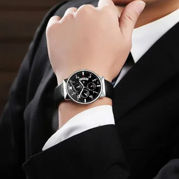 

Hot Man Leather Watch Whatever Late Anyway Letter Watches New Pointer Glow Classic Sport quartz Relogio Masculino reloj hombre