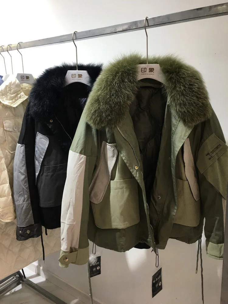 DEAT, зимнее теплое пальто с натуральным лисьим мехом, большие размеры, пуховые парки, женские пальто с капюшоном, белая куртка-пуховик на утином пуху MG942