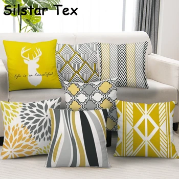 

Silstar Tex Simple Style Pillow Cover Nordic Yellow cushion covers 45 x 45 Decor For Home Decoration