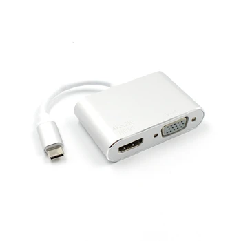 

Usb C To Hdmi 4K Vga Adapter Usb 3.1 Type C Usb-C To Vga Hdmi Video Converters Adaptor For 2017 New Pro/Chromebook Pix(S