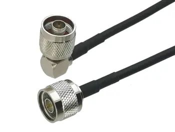 

1Pcs RG58 N Male Plug to N Male plug Right angle Connector RF Coaxial Jumper Pigtail Cable For Radio Antenna 6inch~50M