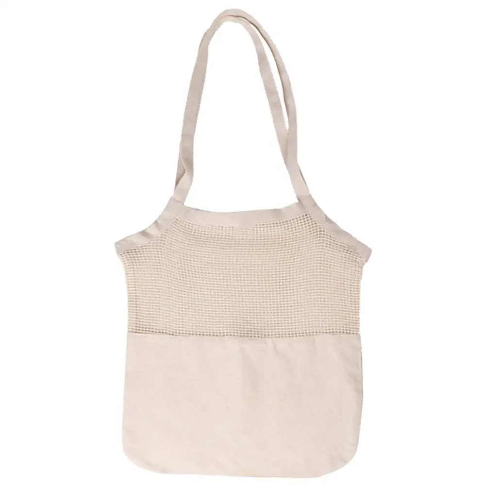 

Cotton Shoulder Bag Shopping Reusable Grocery Eco Bags For Fruit Vegetable String Textil Net Mesh Folding Foldable Shopper Tote