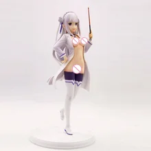 1/7 масштаб Re: ZERO Начальная жизнь в другом мире Эмилия старшеклассница Ver голая сексуальная полимерная Коллекция аниме фигурки