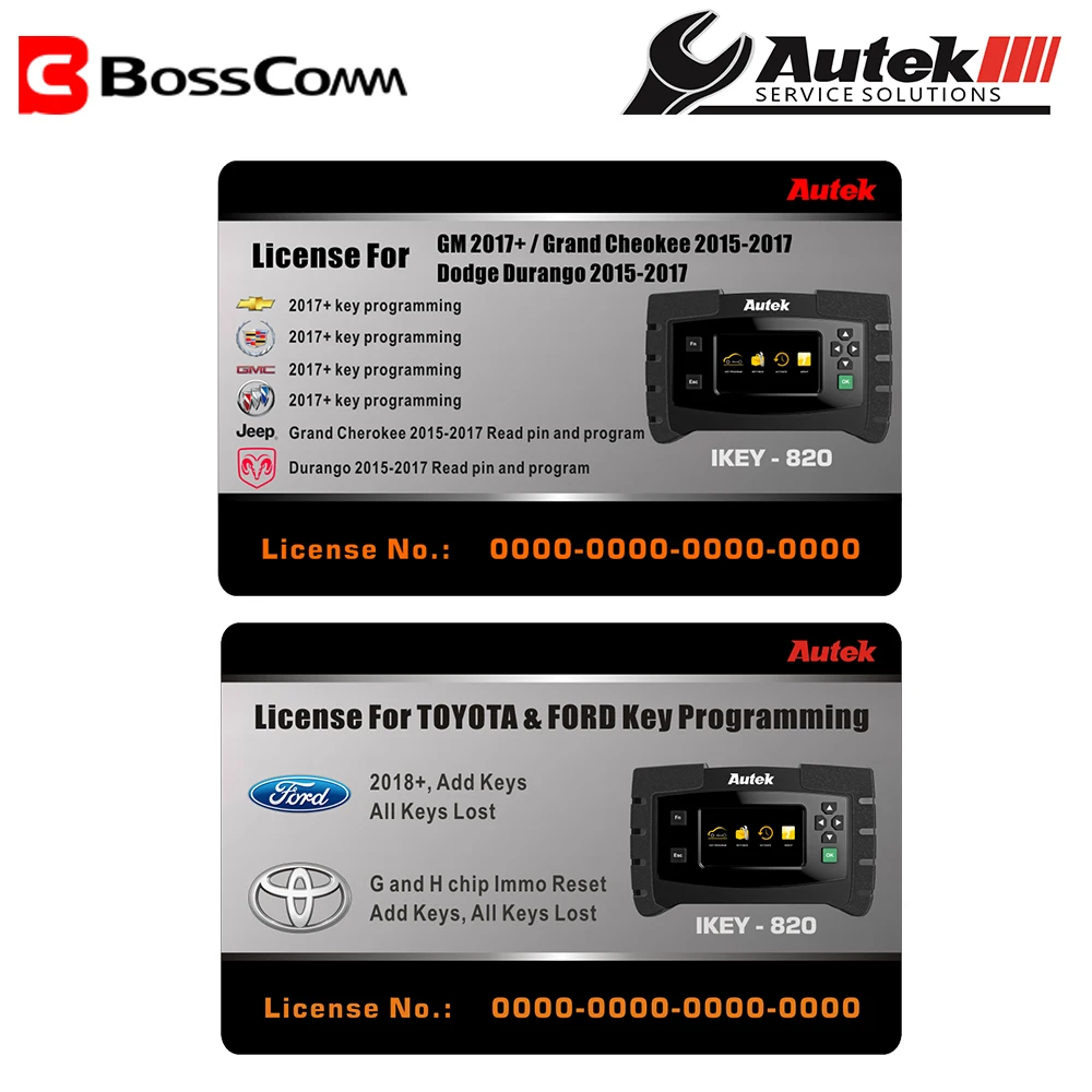 2019 Autek IKEY820 обд 2 Программатор авто 41/5000 полный пакет с лицензиями Toyota и GM OBD2 ключей