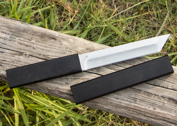 Нож Катана D2 Tanto Point Satin Blade Ebony Ручка с фиксированным лезвием ножи с деревянной оболочкой H1012