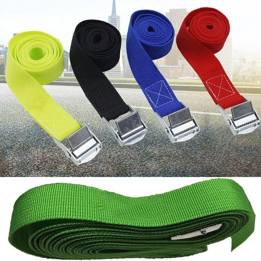 1M Buckle Tie-Down Belt cargo straps for Car motorcycle bike With Metal Buckle Tow Rope Strong Ratchet Belt for Luggage Bag D3L8