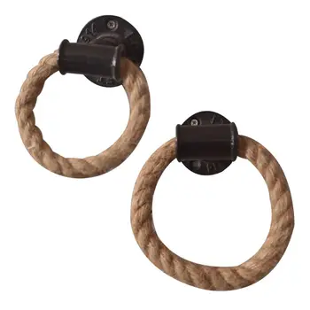 

Alloy Tube Twine Rope Towel Holder Wall Mounted Bathroom Retro Creative Hanger