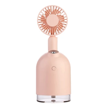 

Hot 2000 Mah Battery Fan With Air Humidifier Usb Aroma Essential Oil Diffuser Portable Table Fan Pink