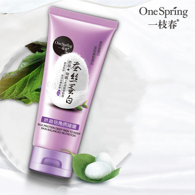OneSpring Silk Protein Exfoliating Gel Gentle Facial Scrub Lotion Deep Cleansing Skin Care Face Washing Product 130g | Красота и