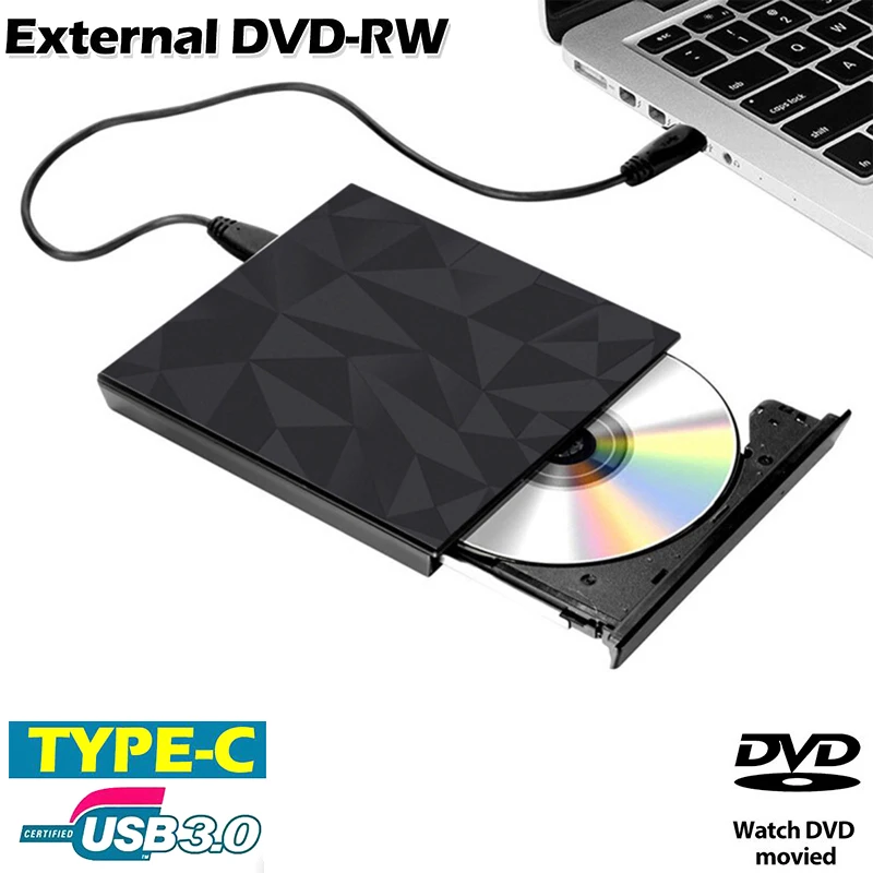 Портативный USB 3 0 DVD-ROM Оптический привод внешний тонкий CD ROM дисковый ридер